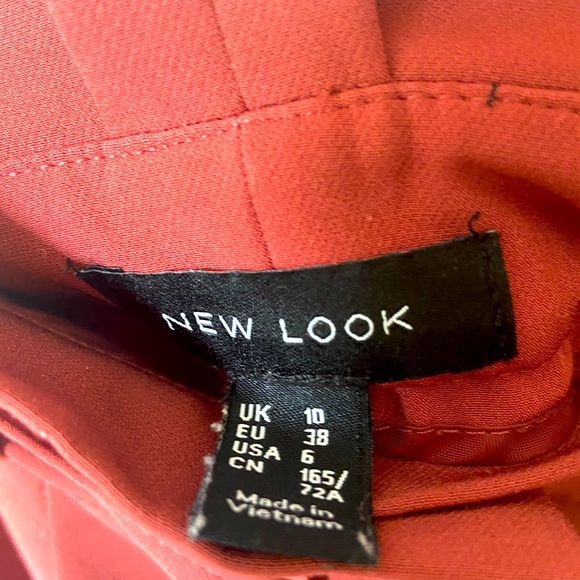 Burnt Orange High-Waist Trousers with Tie Waist - Picture 3 of 4